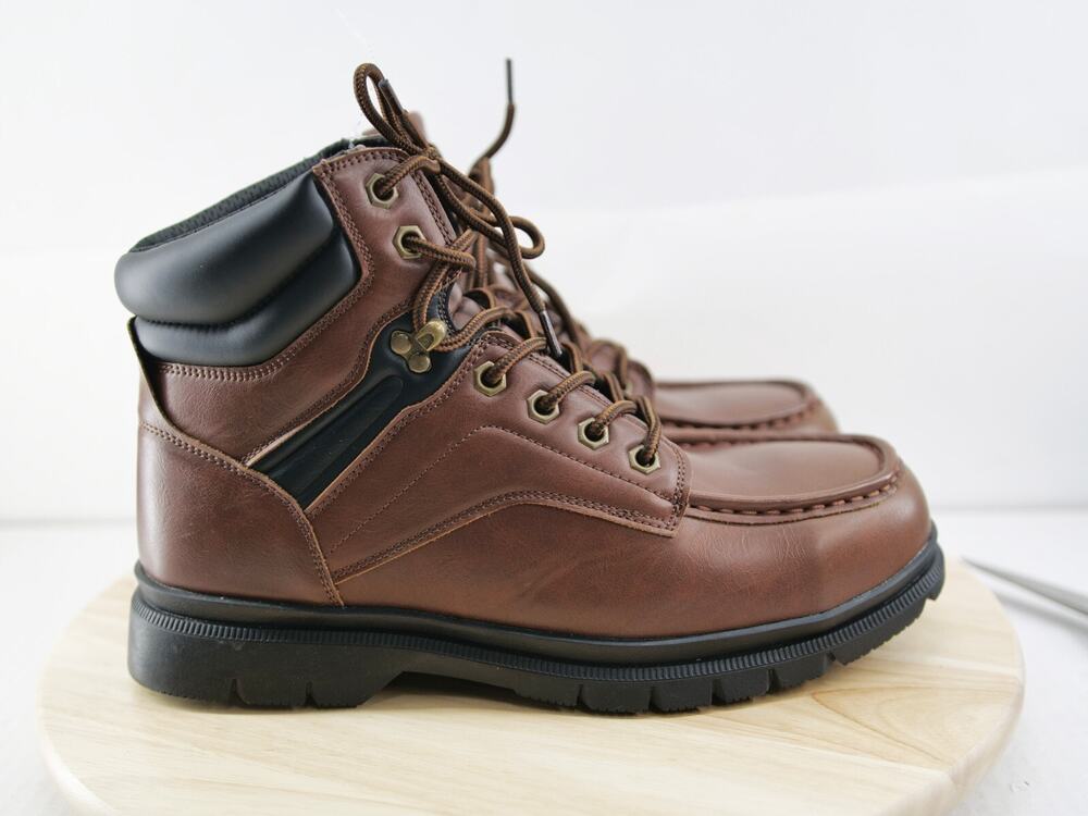 Eddie Bauer Lace Boots Mens Size 10.5 Brown Medford Steel‎ Toe Leather Workwear